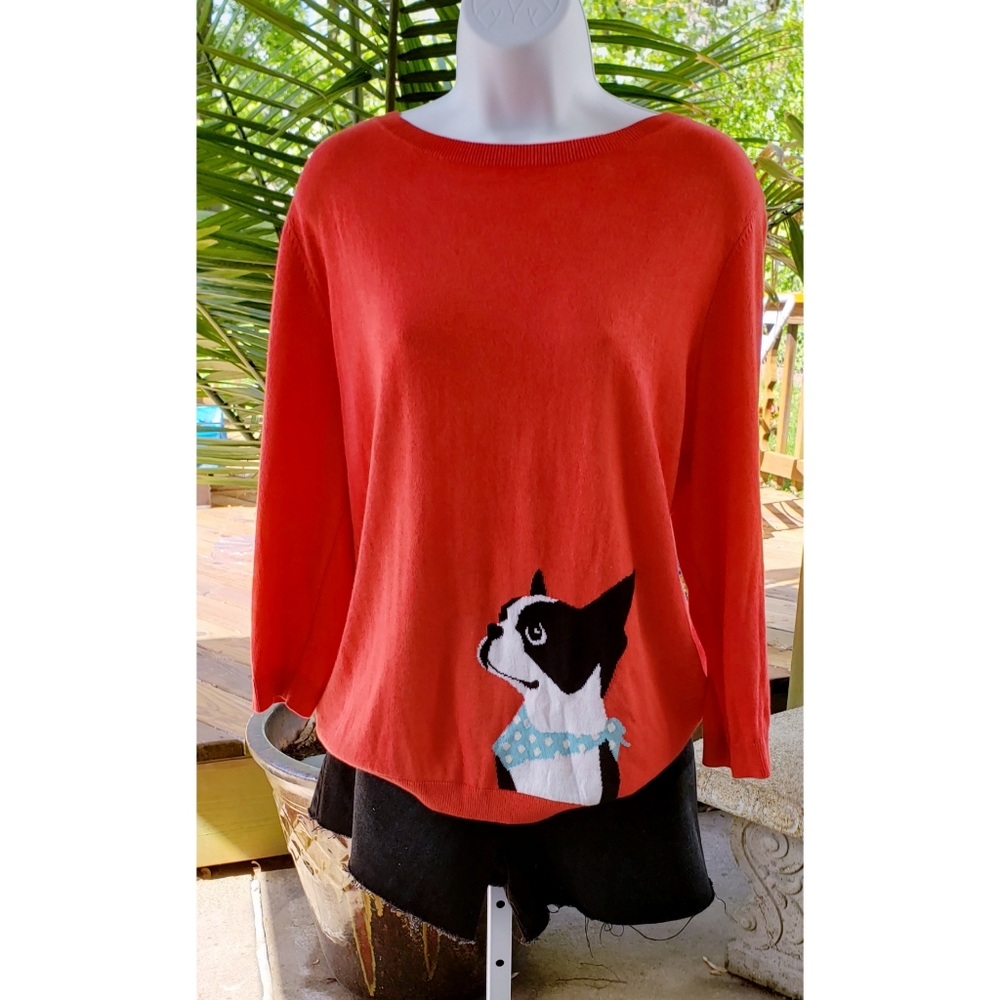 Sold☆ Talbot's Cotton Puppy Tunic Sweater - Picture 2 of 5